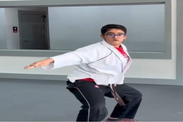 Practicing Taekwondo