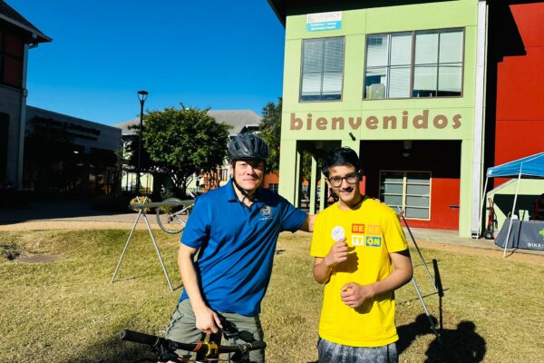 YMCA Ride4Refugee State Rep Wu congratulating Paarth